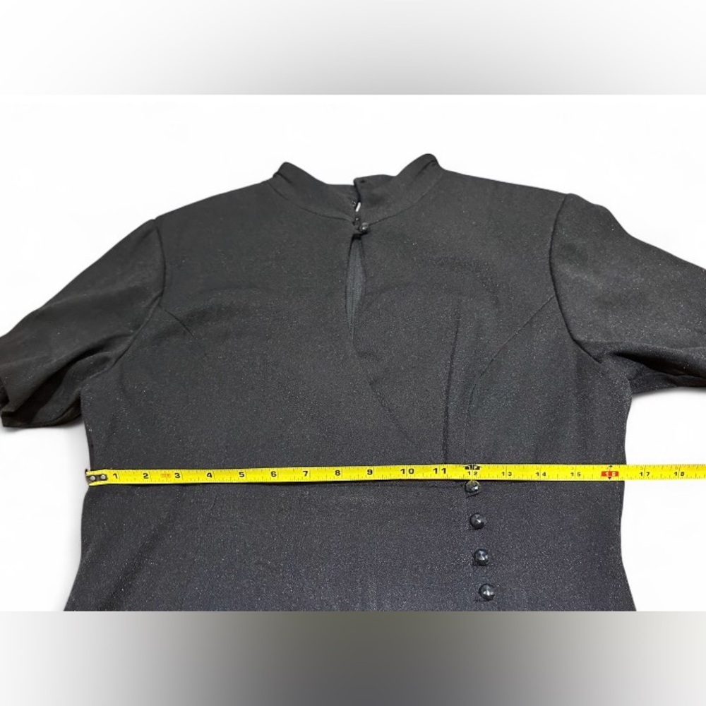 Vintage 90s Black Sheath Dress by Styleworks - Picture 14 of 16